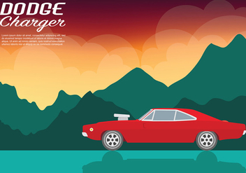 Dodge Charger Vector Background - Kostenloses vector #440637