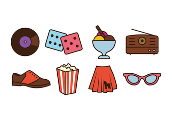 50s Things Icon Pack - Free vector #440737