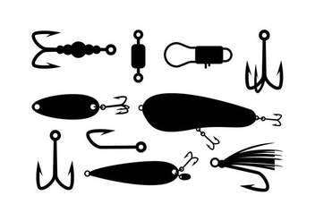 Fishing Tackle Silhouette Vector - vector #440757 gratis