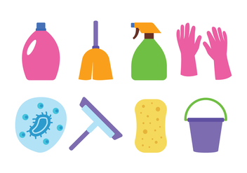 Cleaning Icon Set - vector gratuit #440897 