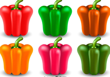 Vector Set Of Pepper Icon - vector gratuit #441087 