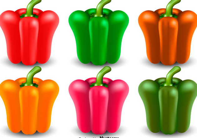 Vector Set Of Pepper Icon - vector gratuit #441087 