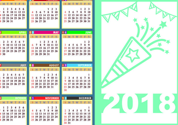 Design Template Of Desk Calendar 2018 - Free vector #441527