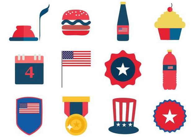 Free Independence Day 4th July Icons Vector - vector gratuit #441537 