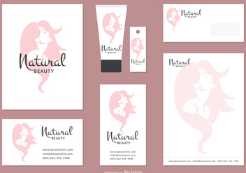 Woman Face Silhouette Corporate Identity Vector Set - Free vector #441647