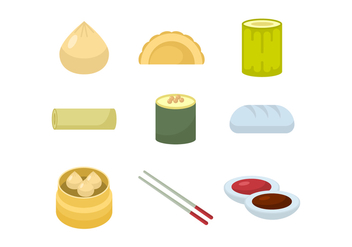 Asian Food and Dumplings Vector Collection - Kostenloses vector #441817