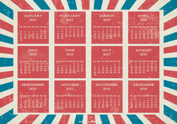 Patriotic Style Grunge 2017 Calendar - бесплатный vector #441837