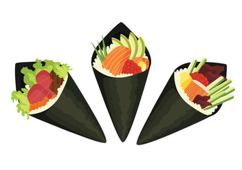 Temaki Sushi Variations - vector gratuit #442297 