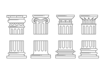 Roman column icons - vector gratuit #442407 
