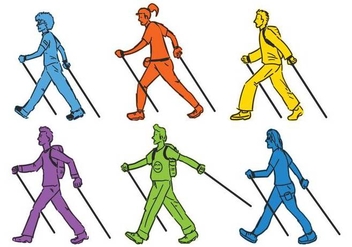 Nordic Walking vector illustration set - vector #442467 gratis