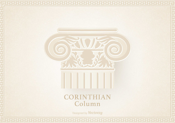Capital Of The Corinthian Column Vector - vector gratuit #442487 