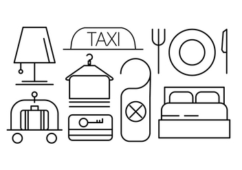 Linear Hotel Icons Set - Kostenloses vector #442607