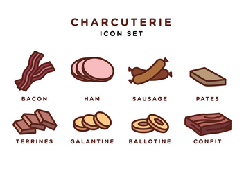 Charcuterie Icon Set Free Vector - Free vector #442707