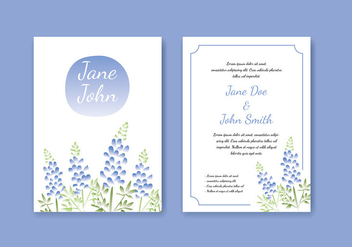 Blue Bonnet Water Color Effect Template Free Vector - Free vector #442717