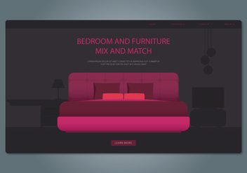 Headboard Bedroom and Furniture Web Interface Vector - vector gratuit #442787 