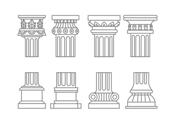 Roman column vectors - vector gratuit #442797 