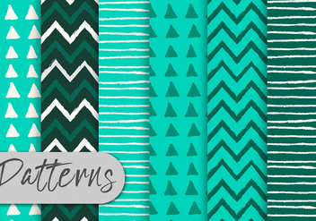 Green Stripes Pattern Set - vector gratuit #442957 