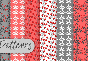 Red Berry Pattern Set - Free vector #442987