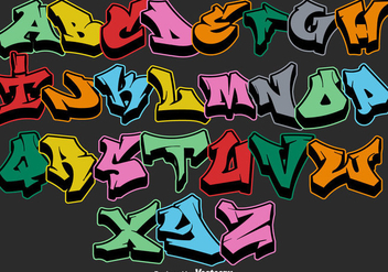 Vector Graffiti Alphabet Letters - бесплатный vector #443057