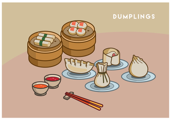 Free Dumplings Vector Illustration - vector gratuit #443477 