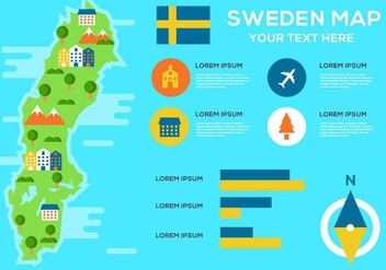 Free Sweden Map Infographic Vector - бесплатный vector #443677