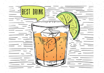 Free Hand Drawn Vector Cocktail Illustration - бесплатный vector #443847