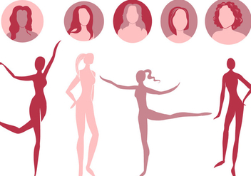 Free Woman Silhouettes 2 Vectors - Free vector #444037