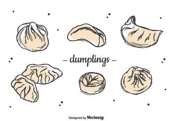 Hand Drawn Dumplings Set - Kostenloses vector #444057