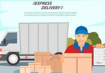 Delivery Man Services - vector gratuit #444137 