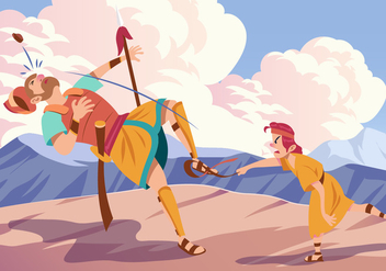 David And Goliath Fighting - Kostenloses vector #444377