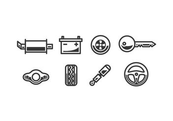 Car accessory vector icons - Free vector #444477
