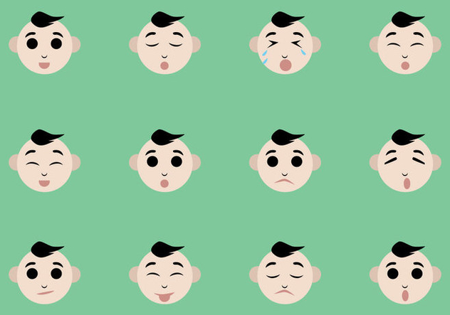 Baby Facial Expression Vectors - бесплатный vector #444697