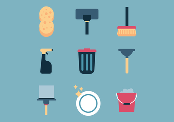 Set Of Cleaning Stuff - vector #444817 gratis