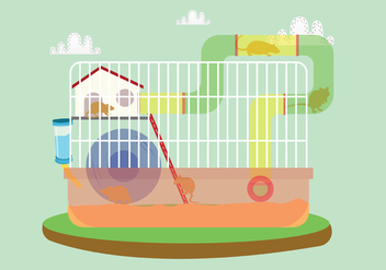 Gerbil in The Cage Vector Art - Free vector #445007