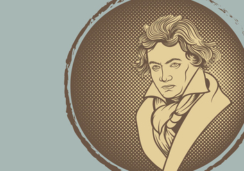 Beethoven Illustration Vector Background - vector gratuit #445167 