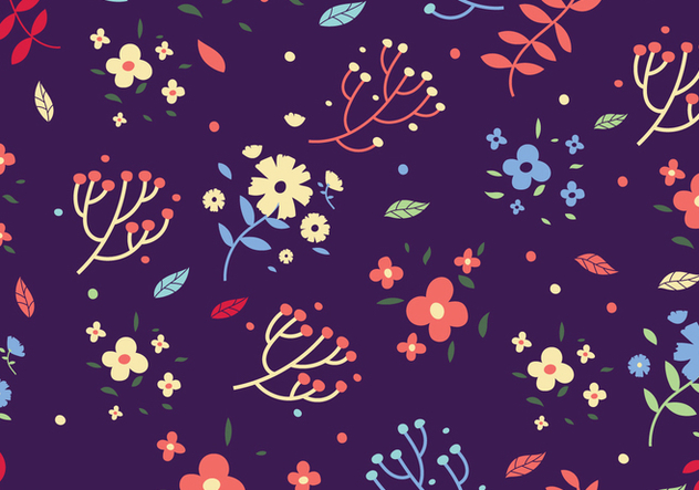 Free Floral Ditsy Print Vector Background - Free vector #445347