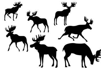 Silhouette Caribou Set - Free vector #445437