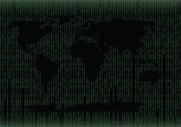 Green World Map Matrix Background Vector - Kostenloses vector #445627