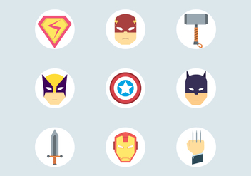 Super Hero Icons - vector #445717 gratis