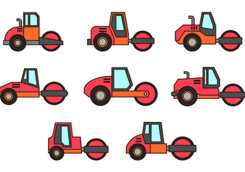 Set Of Steamroller Icons - vector gratuit #445767 