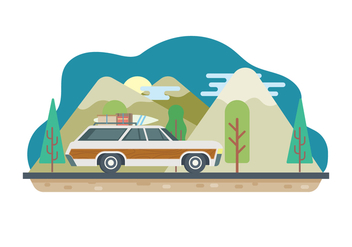 Road Trip Illustration - vector gratuit #446297 