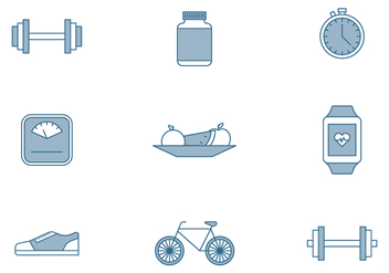 Fitness Elements Icons - vector #446387 gratis