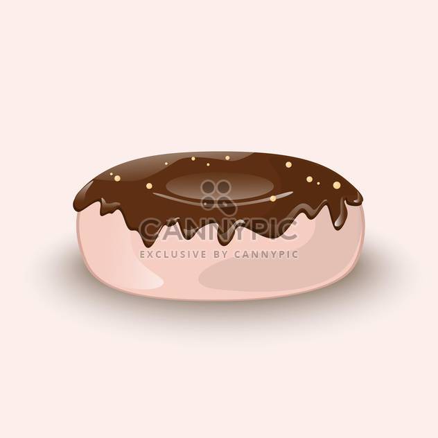 Vector illustration of sweet chocolate donut on pink background - vector gratuit #125767 