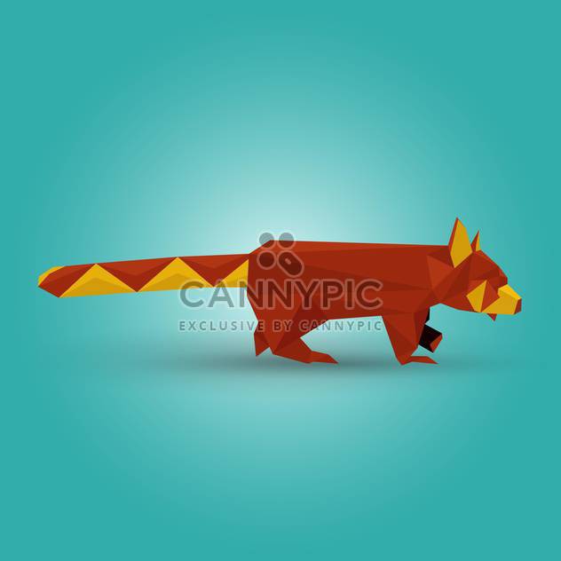 Vector illustration of paper origami red panda on blue background - vector gratuit #125837 