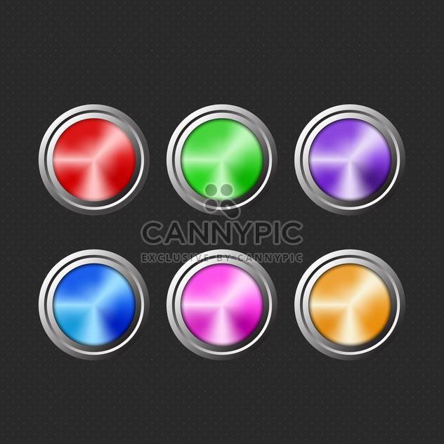 Vector illustration of wed round colored buttons on black background - Free vector #125917