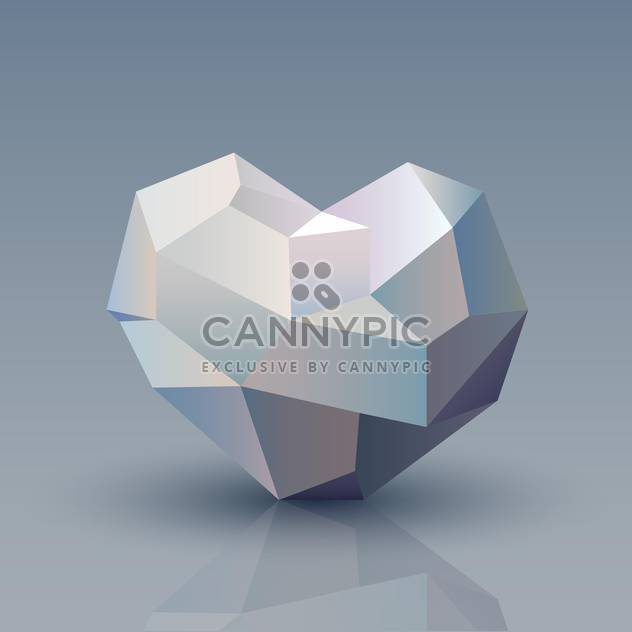 Vector illustration of geometric origami heart on grey background - Kostenloses vector #125997