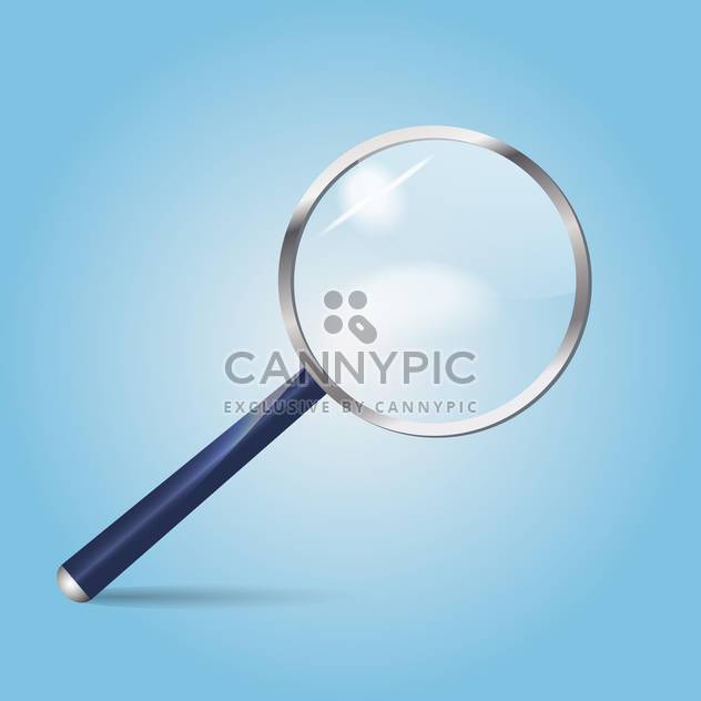 Vector illustration of magnifying glass on blue background - Free vector #126057