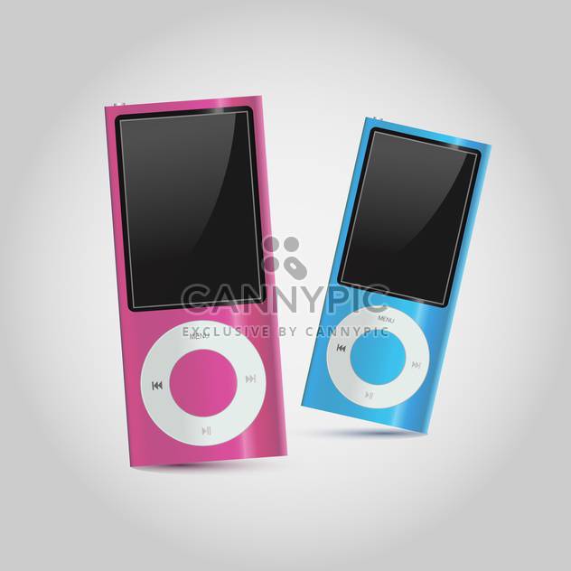 Vector illustration of colorful modern mp4 players on white background - vector #126147 gratis