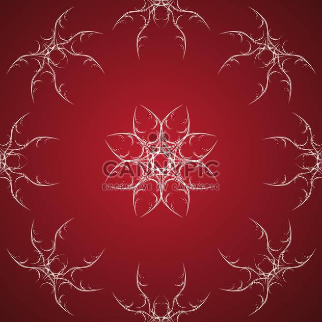 Vector red background with white floral ornate - Free vector #126297