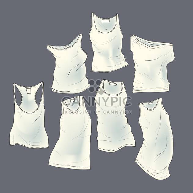 Vector grey background with white different t-shirts - бесплатный vector #126367
